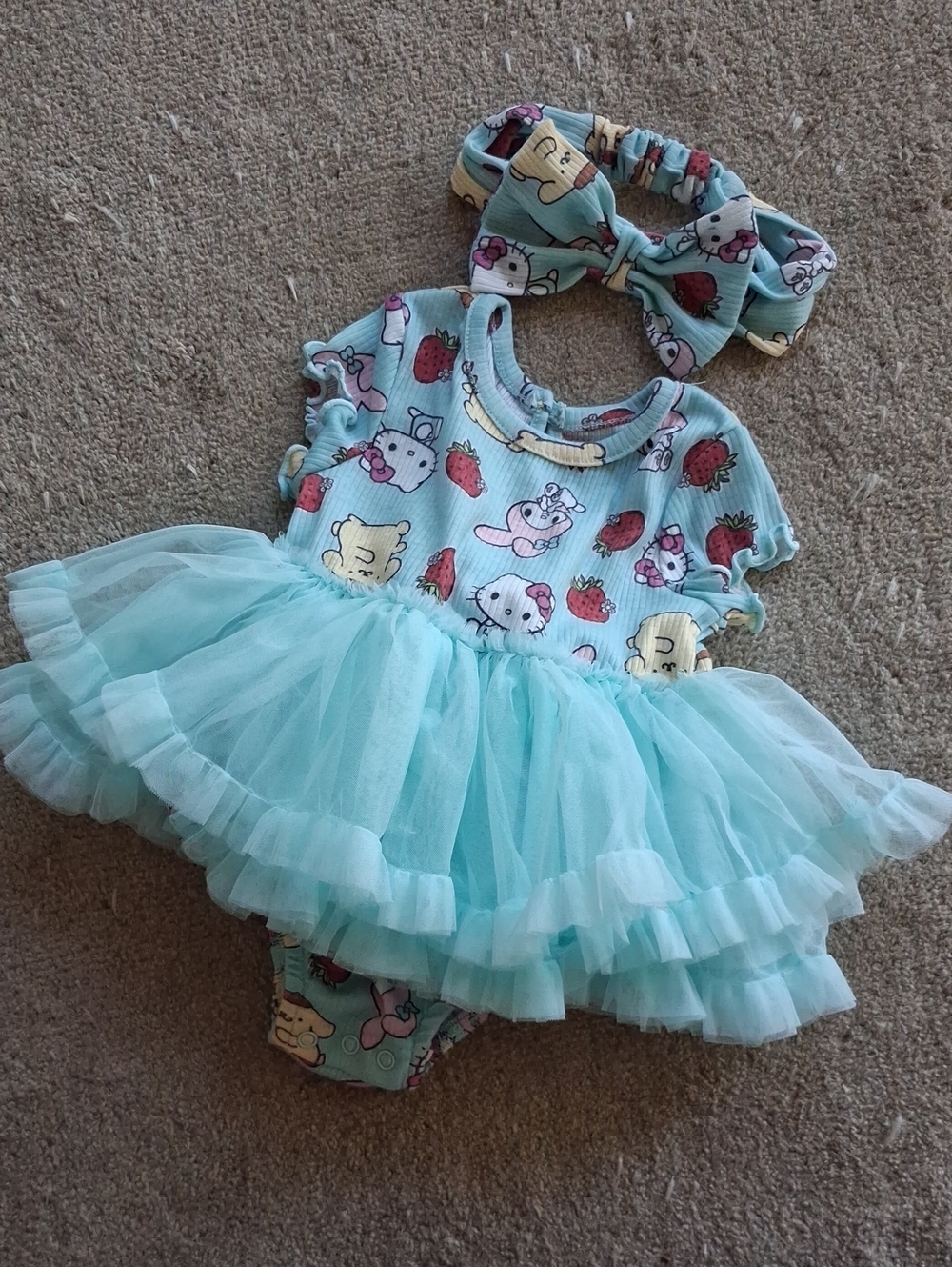Hello Kitty Mint Tutu Dress with Matching Bow Headband